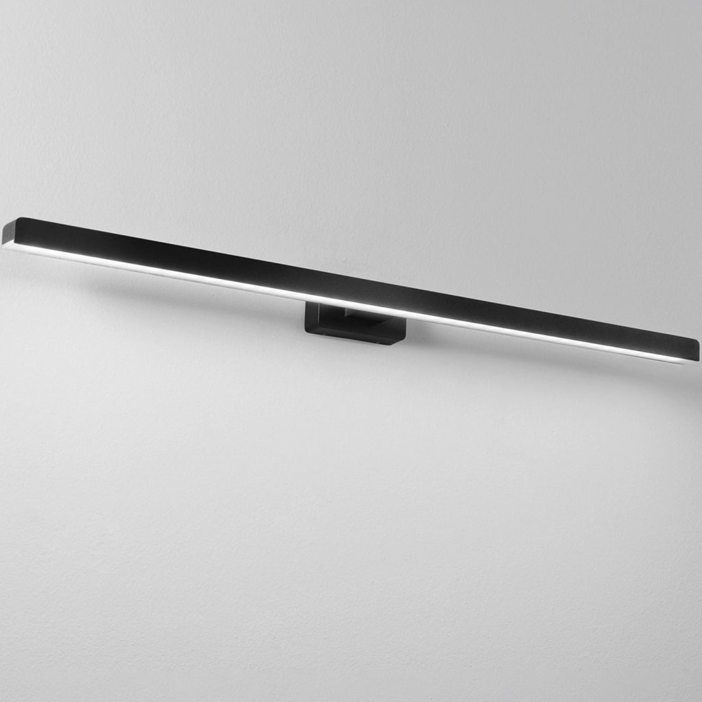 APPLIQUE LED LANCER NERO FISSAGGIO PARETE E SPECCHIO 13W 1000LM 3000K IP54 75x9x4CM