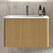 Set lavabo sottolavabo salvaspazio ¨C Minimal ¨C Rovere sospeso 60cm