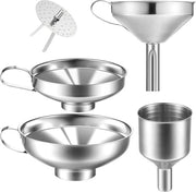 Trechters 4 in 1 - 4-pack trechters in acciaio inossidabile, adatto per contenitori in vetro, vaso per erbe, utensili da cucina, per il trasferimento di liquidi, resistente al lavastoviglie