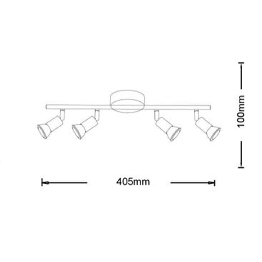 Trade Shop - Faretto Spot Led Orientabile Da Soffitto C72-b4 4xgu10 Max.10w Ip20 Bianco Design Moderno -