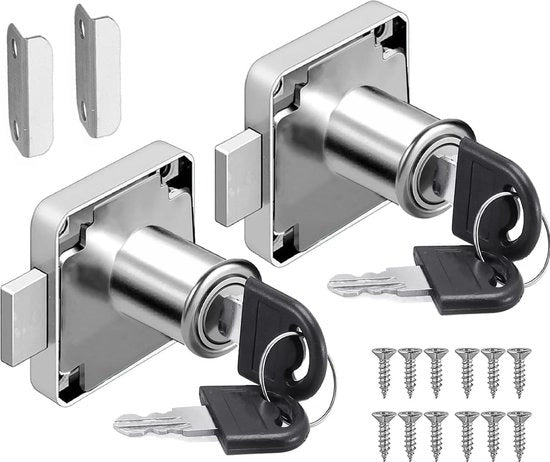 Due Cam Lock 22 mm, serratura di sicurezza con chiave, diverse serrature per mobili, serratura a vite, serratura per cassetti, armadi, posta, cassetti, arredamento, ufficio