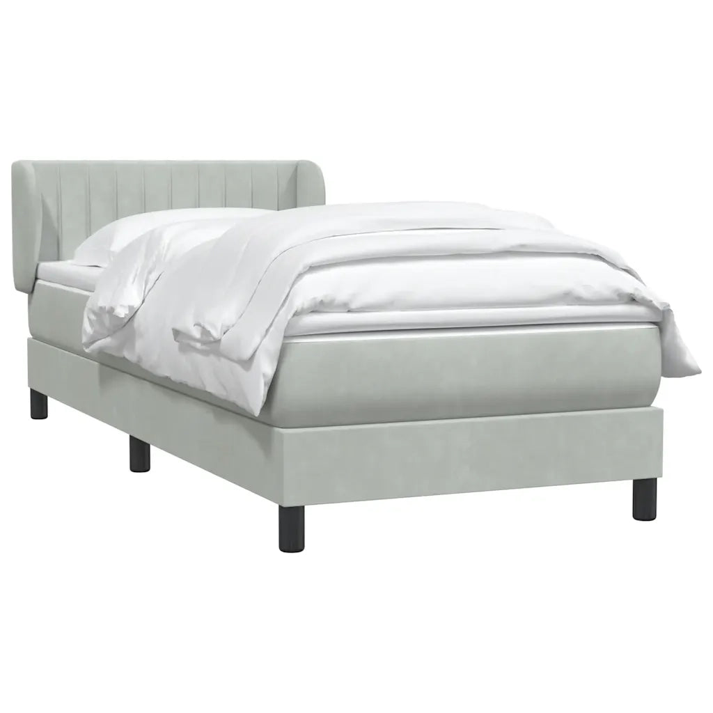 Giroletto a Molle con Materasso Grigio Chiaro 80x220 cm Velluto 3317715