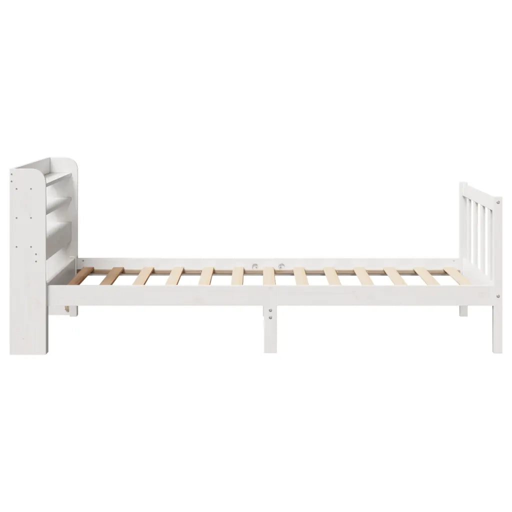 Giroletto senza Materasso-Struttura Letto Bianco 100x200 cm Legno Massello Pino 783232