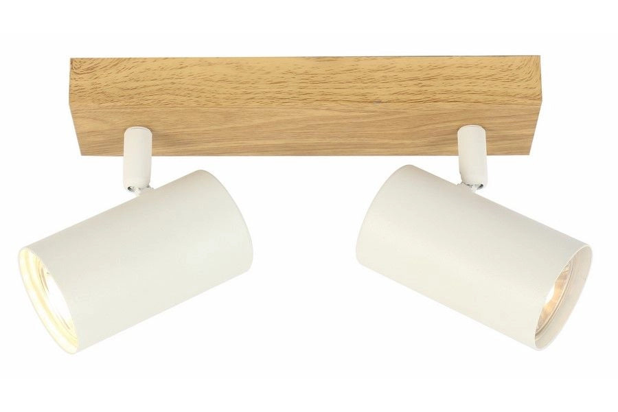 Plafoniera Quentin scandinava 2 spot bianco GU10 Reality