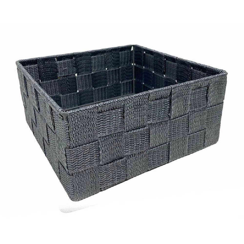 Trade Shop - 6pz Scatola In Tessuto Contenitori Organizer Bagno Armadio Cassetti Grigio 79151 -
