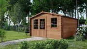 Casetta da giardino in legno - 20m2 - 5x4m - impregnata - 45mm - colore: marrone - DOM376 - ALTANKA