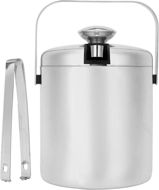 Vaso per champagne in acciaio inossidabile a doppia parete con rete per ghiaccio da 1300 ml