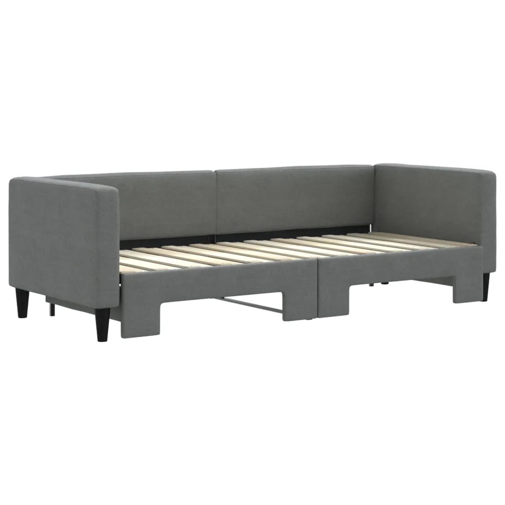 Divano letto | Sof¨¤ letto | Letto singolo Estraibile Grigio Scuro 80x200 Tessuto