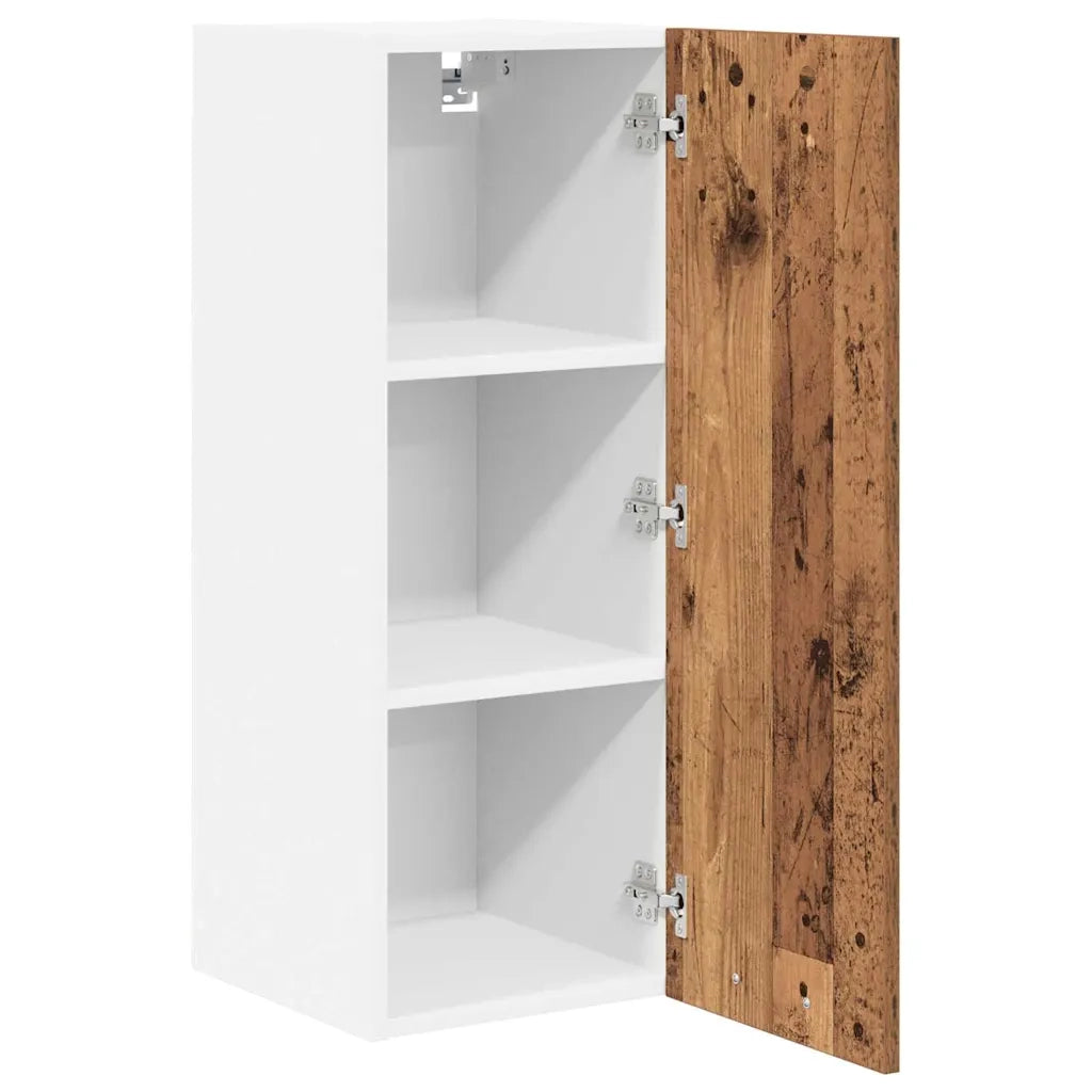 Armadio pensile con porta Legno Antico e Bianco 30 x 31 x 80 cm 884254