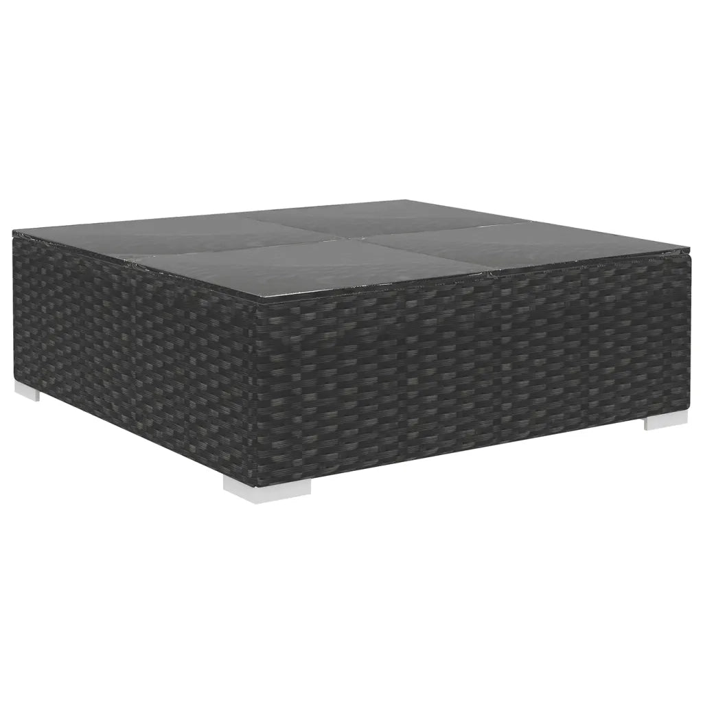 Set Divani da Giardino 4 pz con Cuscini in Polyrattan Nero 46780
