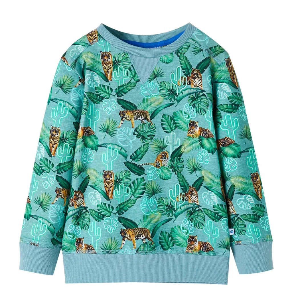 Felpa da Bambino Verde Chiaro MÃ©lange 128