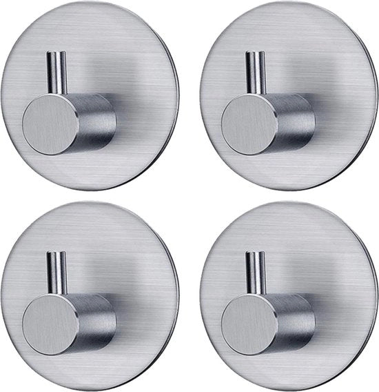 4 pezzi di asse da asciugamano (autoadesivi) in acciaio inossidabile argento - asciugamani - asse autoadesivo - supporto per asciugamani - asciugamani appesi - hanger per asciugamani - hanger per asciugamani per cucina o bagno (accessori)