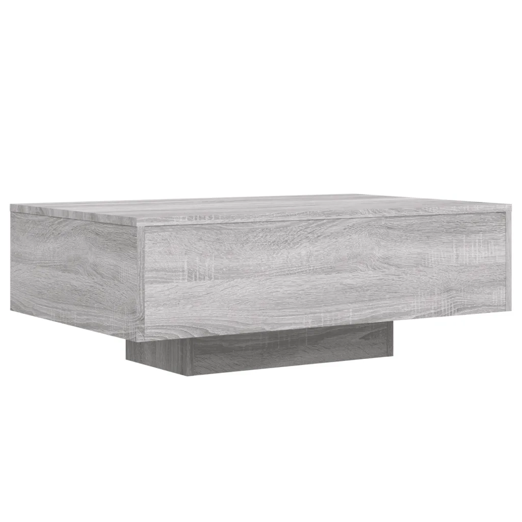 Tavolino da Soggiorno con Luci LED Grigio Sonoma 85x55x31 cm