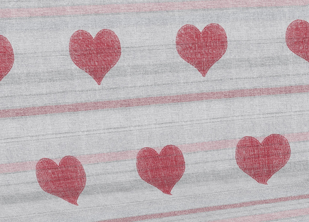 Telo Arredo Multiuso Linea Pensieri Delicati In 100% Cotone Dis Cuori 6979 - Matrimoniale - Rosso