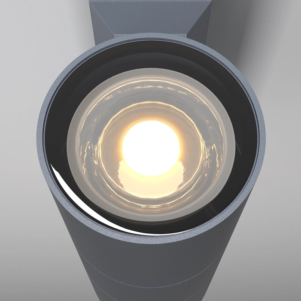 Lampada Da Parete Moderna Da Esterno Alluminio Grigio Luce2Gu10 50W Ip54