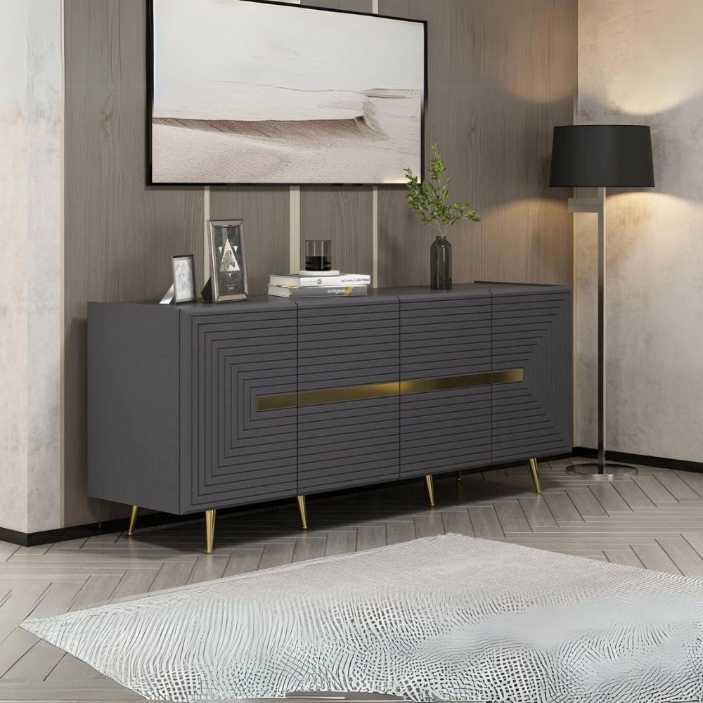 Madia 4 ante antracite Jose particolari oro 180x47x75h