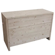cassettiera classica 3 cassetti legno massello abete grezzo 120x50x80 (3317) - Mobili 2G