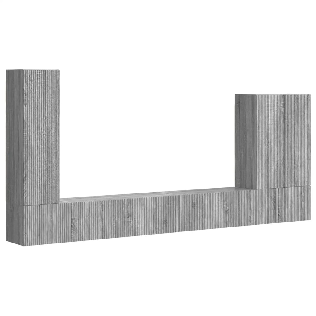 Set di Mobiletto da TV a Parete 6 pcs Grigio Sonoma
