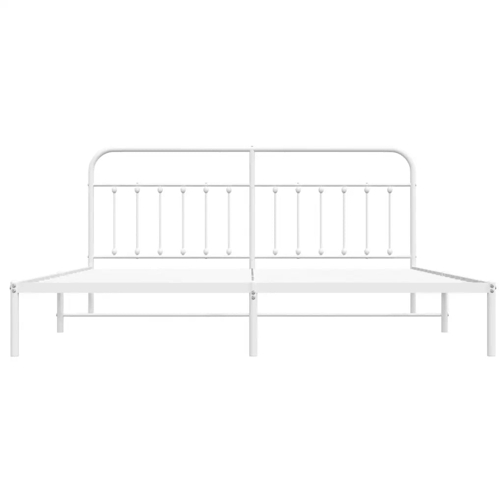 Giroletto con Testiera Metallo Bianco 193x203 cm 352633