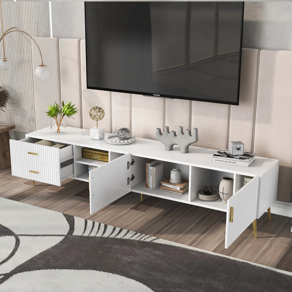 Supporto TV per TV da 75 pollici - Zephmum - Moderno, bianco