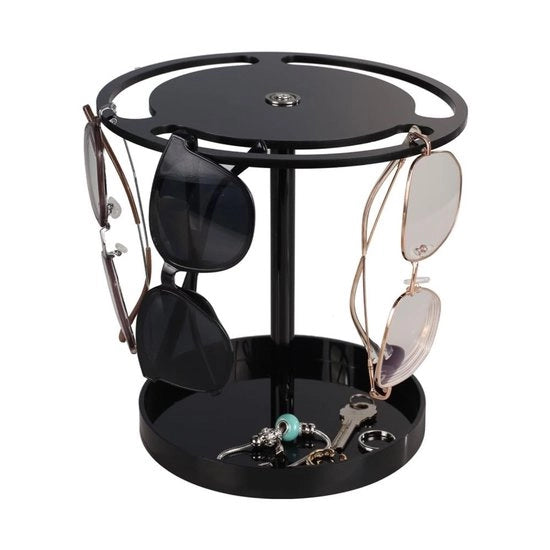 Organizzatore di occhiali da sole grande capacità - supporto girevole 360° per occhiali - cassetta per occhiali - multifunzionale - contenitore per accessori - base per carrello - supporto per occhiali