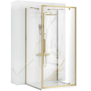Cabina Doccia Ad Angolo Rapid Swing Brush Gold 100x80