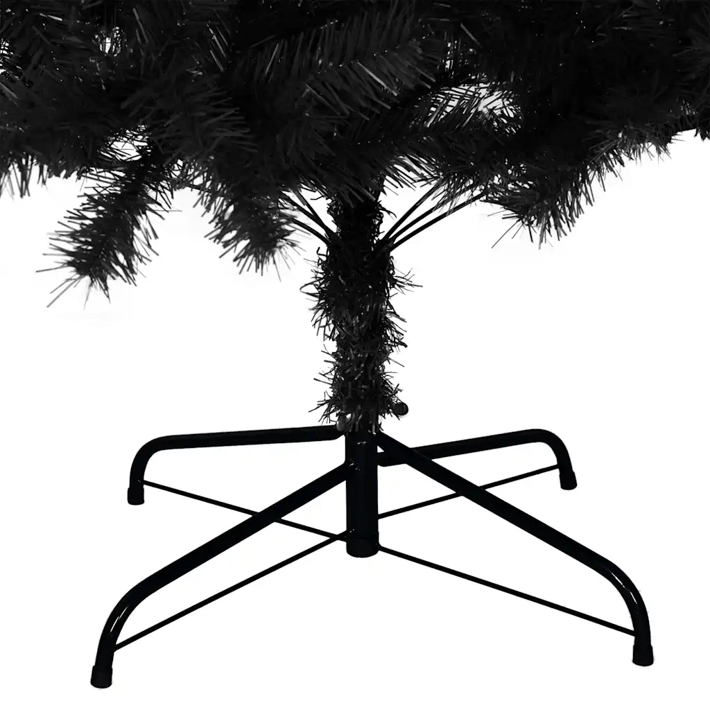 Albero di Natale | Decorazioni natalizie Artificiale Sottile con Base Nero 210 cm PVC