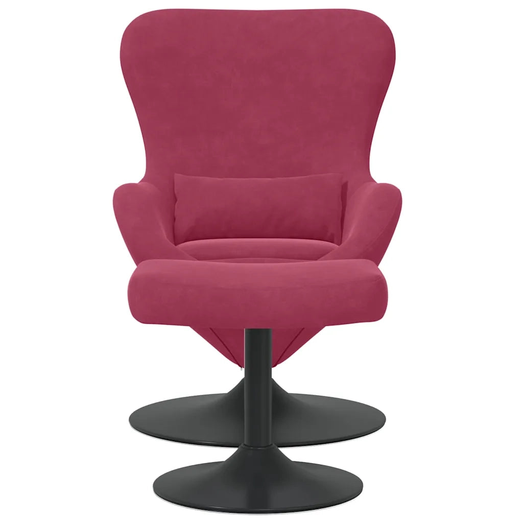 Sedia Egg con Pouf Rosso Vino Velluto 42002749