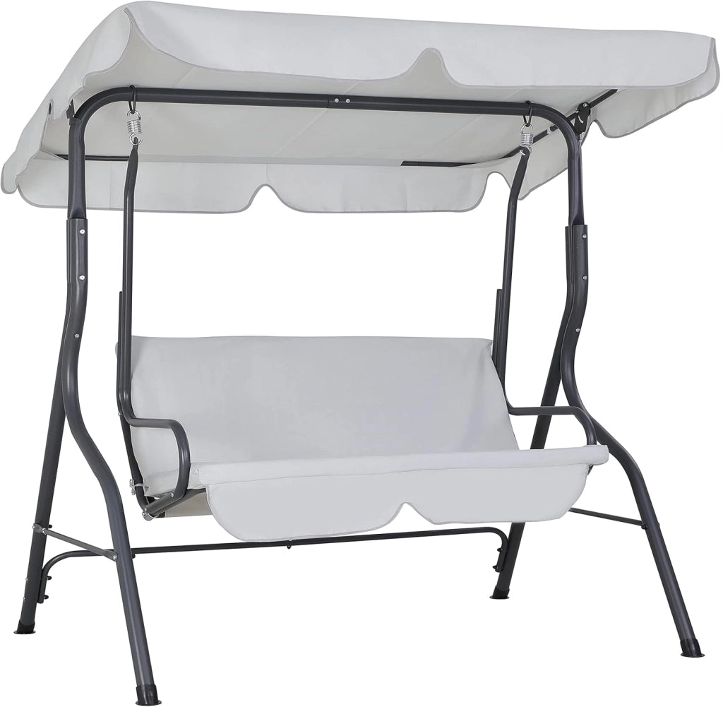 Dondolo Altalena da Giardino Hollywood 140x112x150cm 2 posti con Tettuccio Parasole Imbottito per Esterno