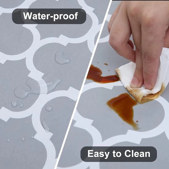 Tavolo in plastica rettangolare - grande formato tovagliato elastico - impermeabile - di lusso fatto di plastica con imbottitura di flanella impermeabile lavabile - facile da pulire per interni ed esterni pic nic campeggio feste