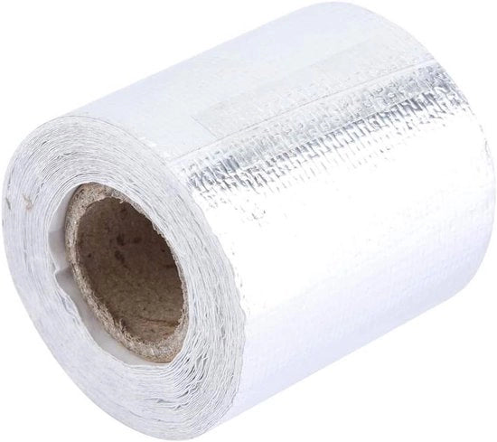 Tappetino di protezione termica con cappuccio fiamma resistente, colore argento, 5m x 5cm