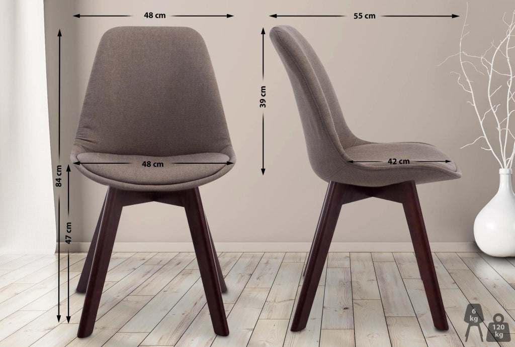 Sedia Borneo Tessuto V2 Tortora,noce