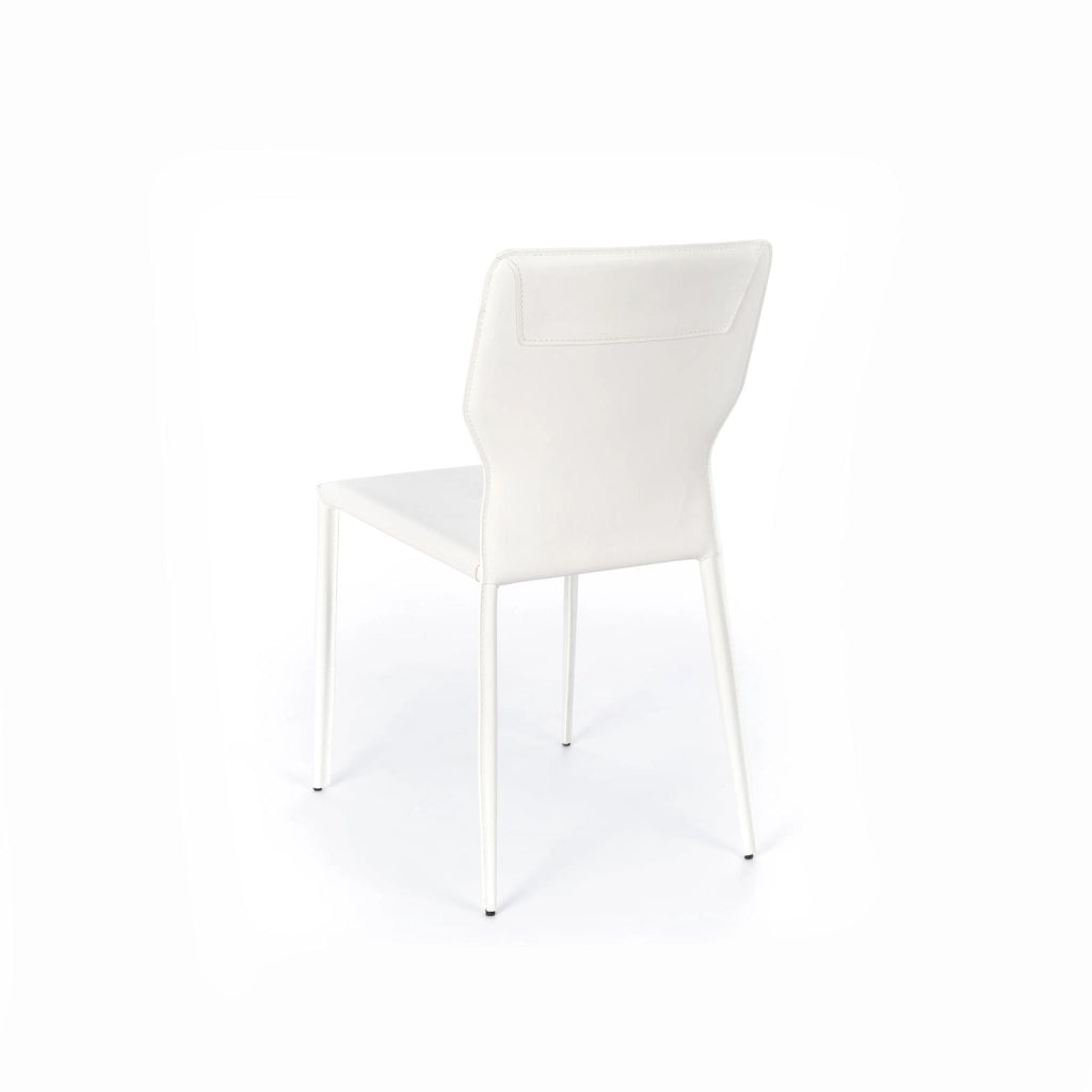 4x Sedia in similcuoio bianco
