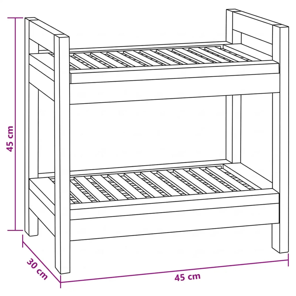 Mensola da bagno Naturale 45 x 30 x 45 cm Legno di teak solido 42024275