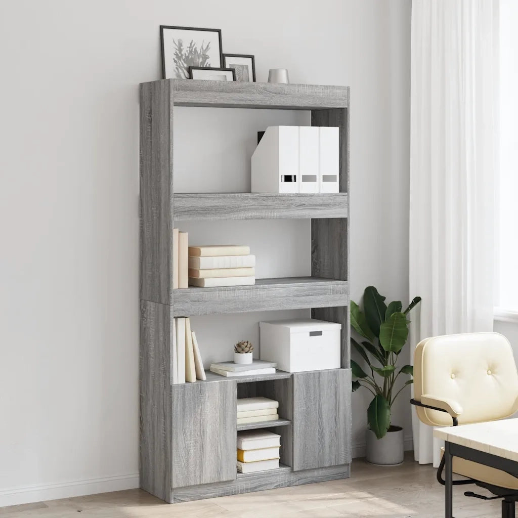 Credenza Grigio Sonoma 92x33x180 cm in Legno Multistrato 3309623