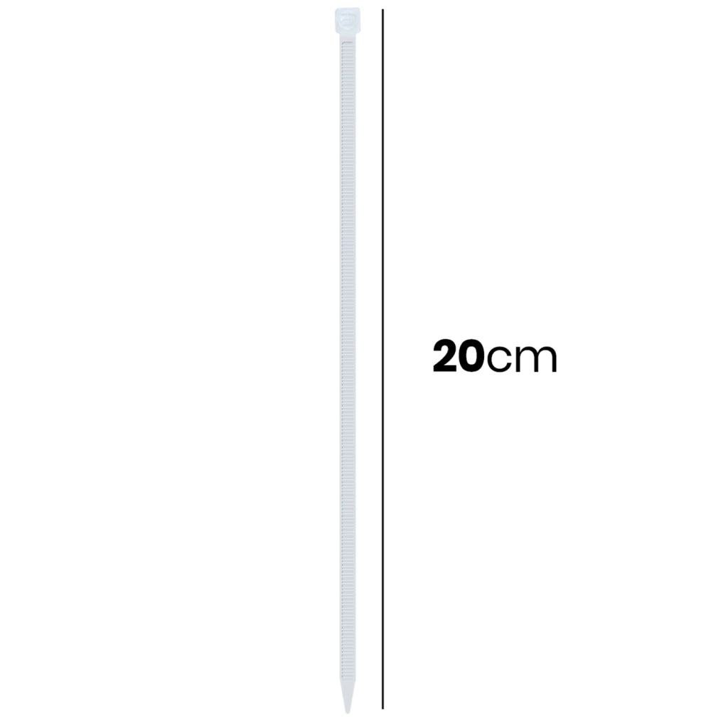Confezione da 40 Fascette Stringicavo in Nylon 3.6x200mm Fascette Autobloccanti Bianco Avizar