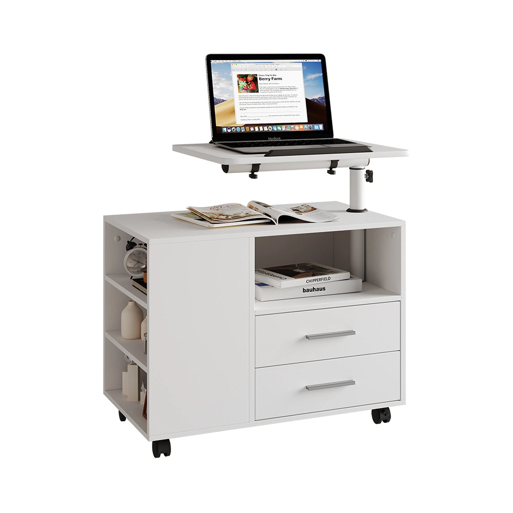 Vicco Comodino camera da letto Bianco 80 x 88 cm con piano di lavoro regolabile