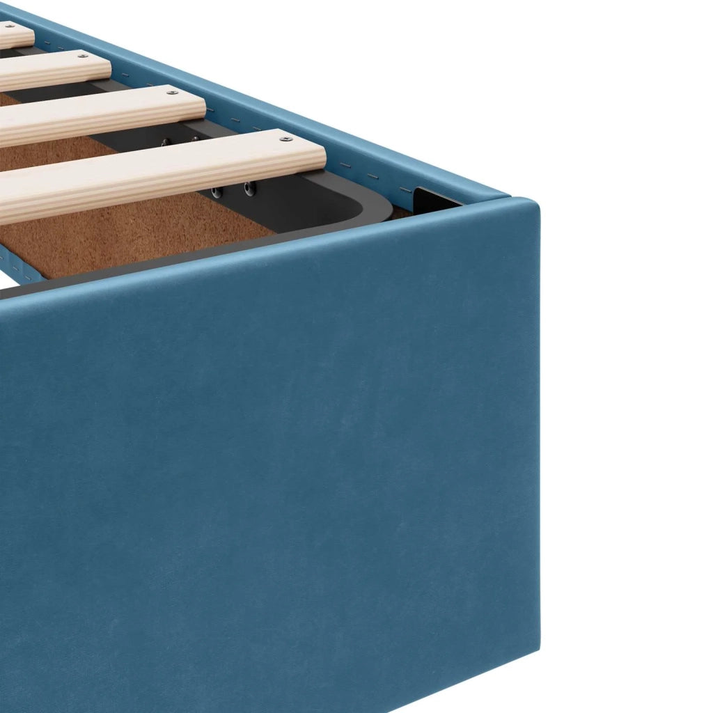Letto ottomano con archiviazione Blu Scuro 100 x 200 cm Velluto