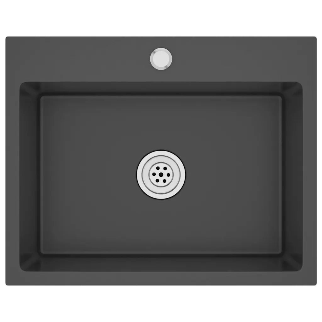 Lavello da Cucina Lavorato a Mano Nero Acciaio Inox cod mxl 52583