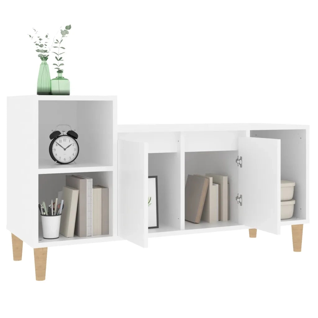 Mobile Porta TV Bianco 100x35x55 cm in Legno Multistrato 821172