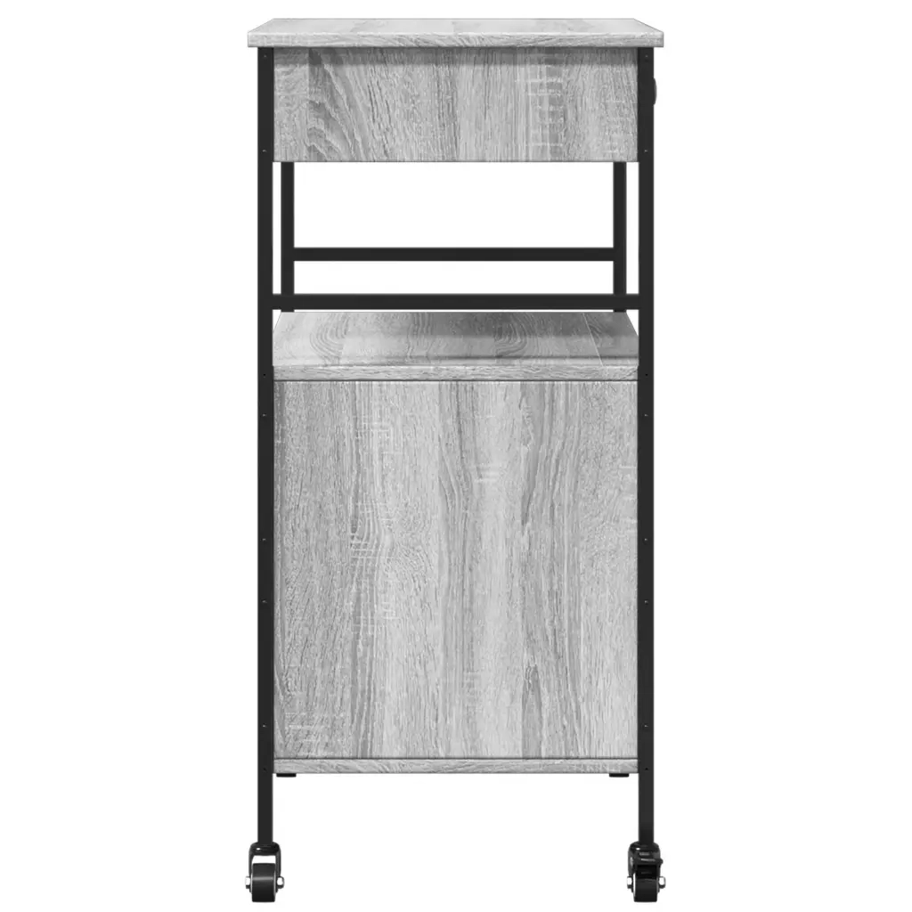 Carrello da Cucina Grigio Sonoma 56x43x89,5cm Legno Multistrato CFW3382239