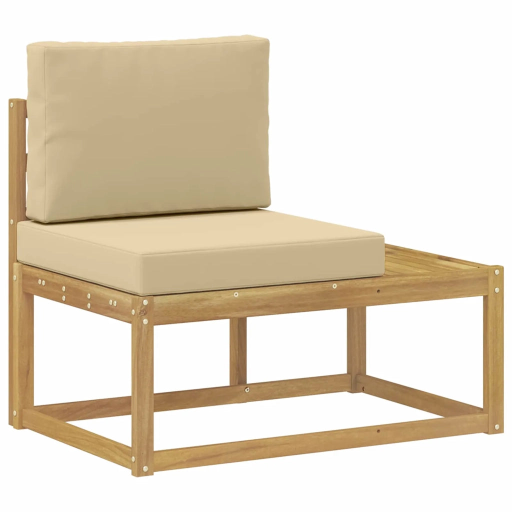 Set di divani da esterno 2 pcs Bianco e Beige Poliestere