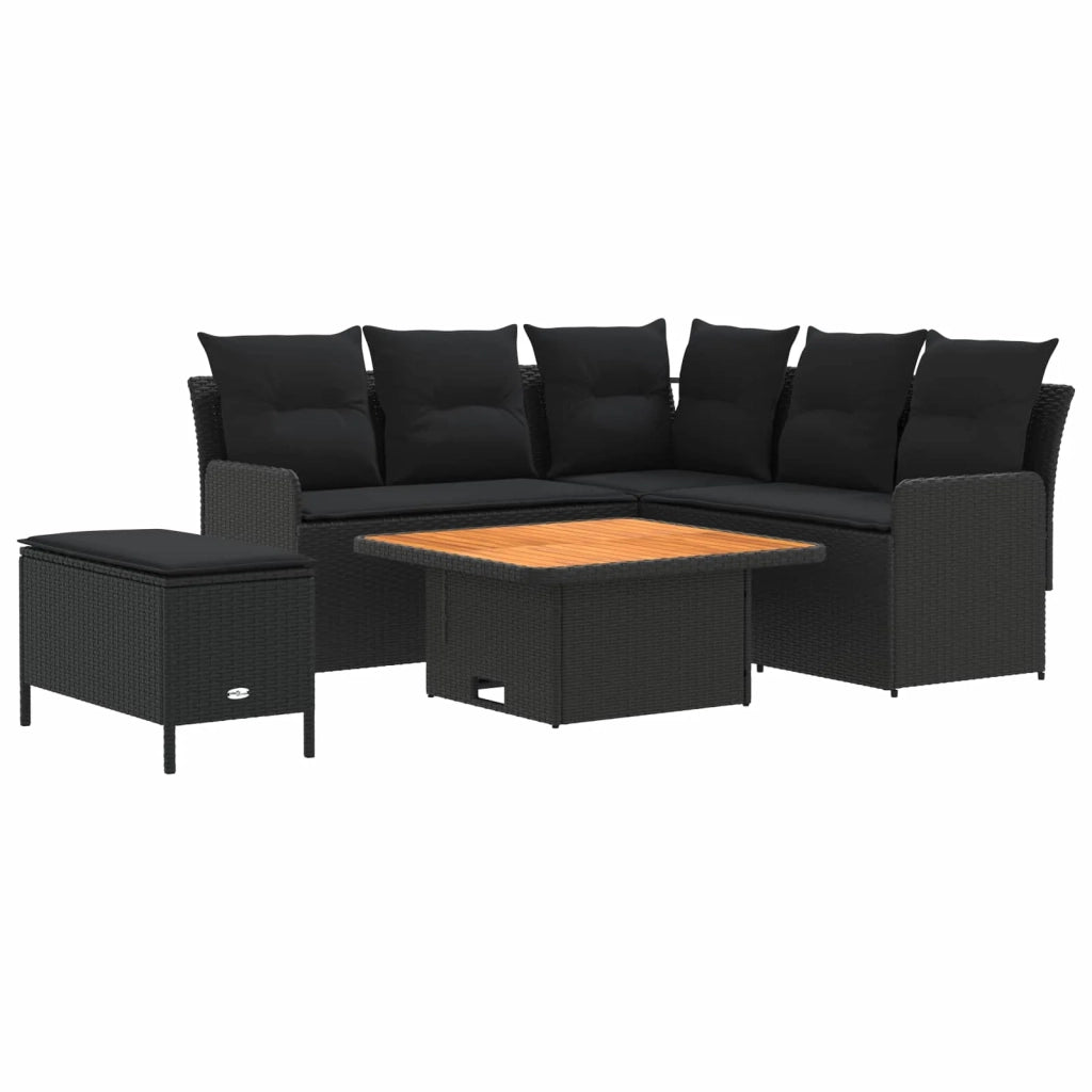 Set di Mobili con cuscino 5 pcs Nero Rattan in PE 3422202
