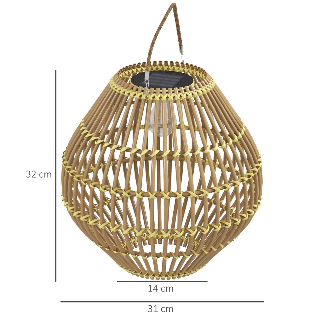 Lampada Solare da Giardino in Rattan ¨C zephmum ¨C Giallo 31x31x32 cm
