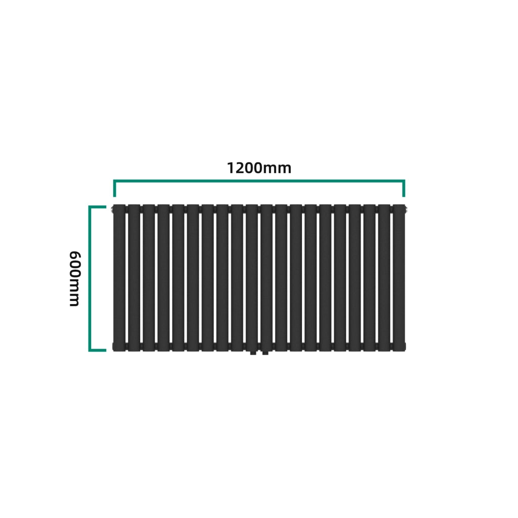 Termosifone Nore ad Acqua Calda Pannello Singolo con Elementi Tubolari 60 x 120 cm Nero [neu.haus]