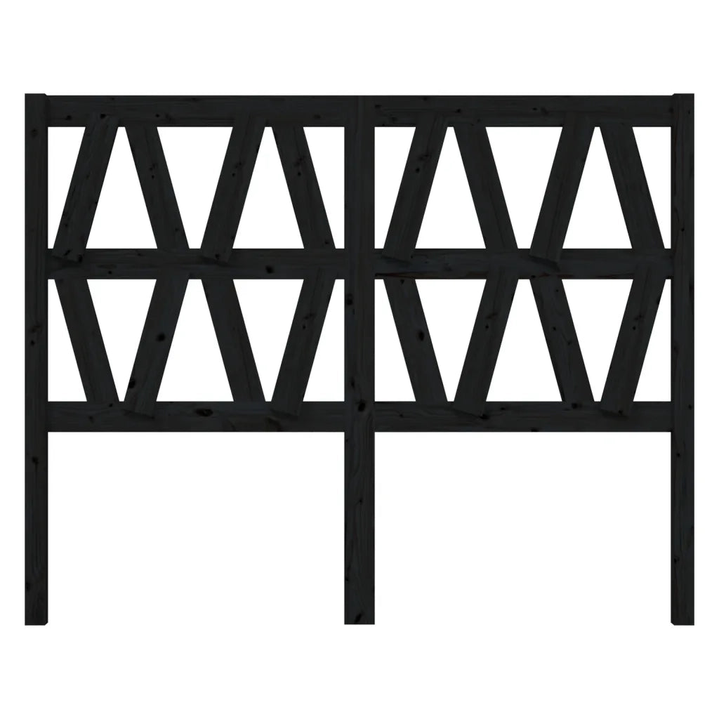 Testiera per Letto Nera 166x4x100 cm in Legno Massello di Pino