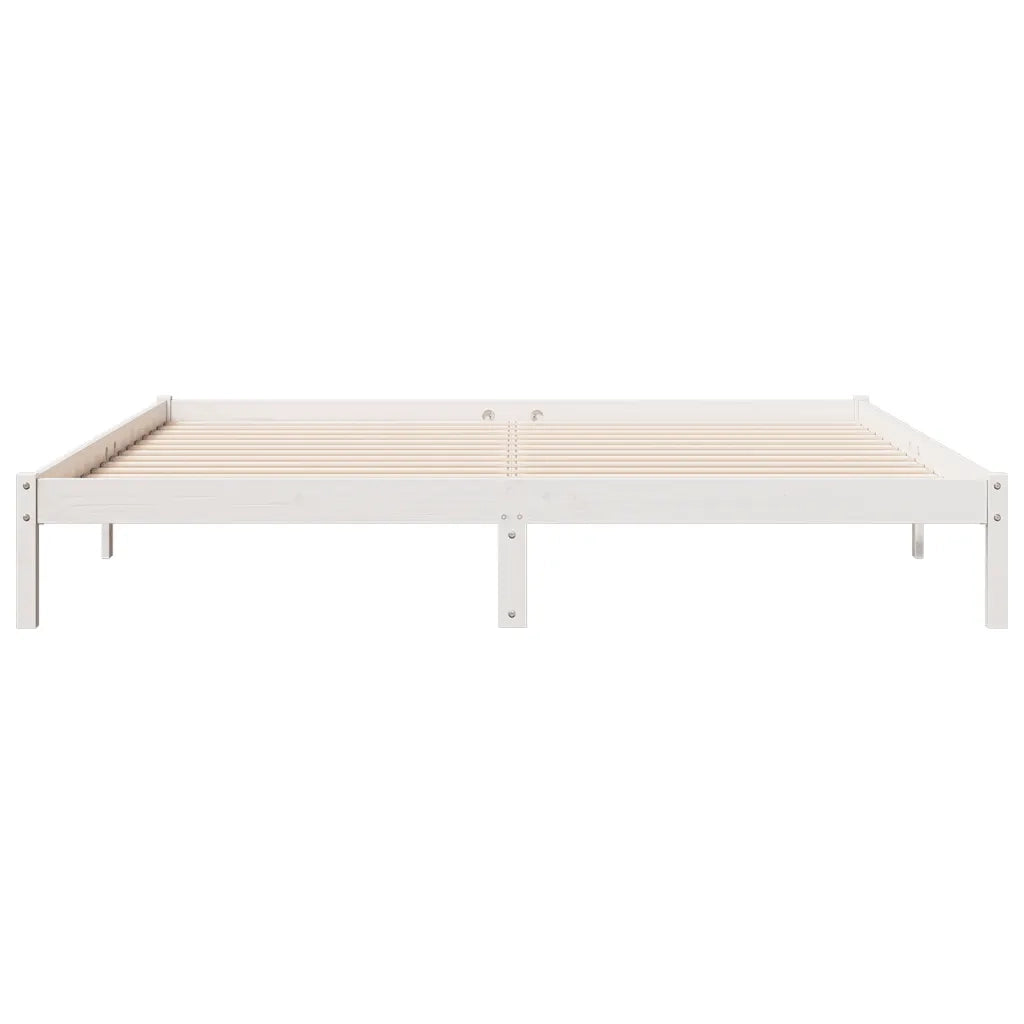 Letto Extra Lungo senza Materasso Bianco 200x220 cm in Pino 852427