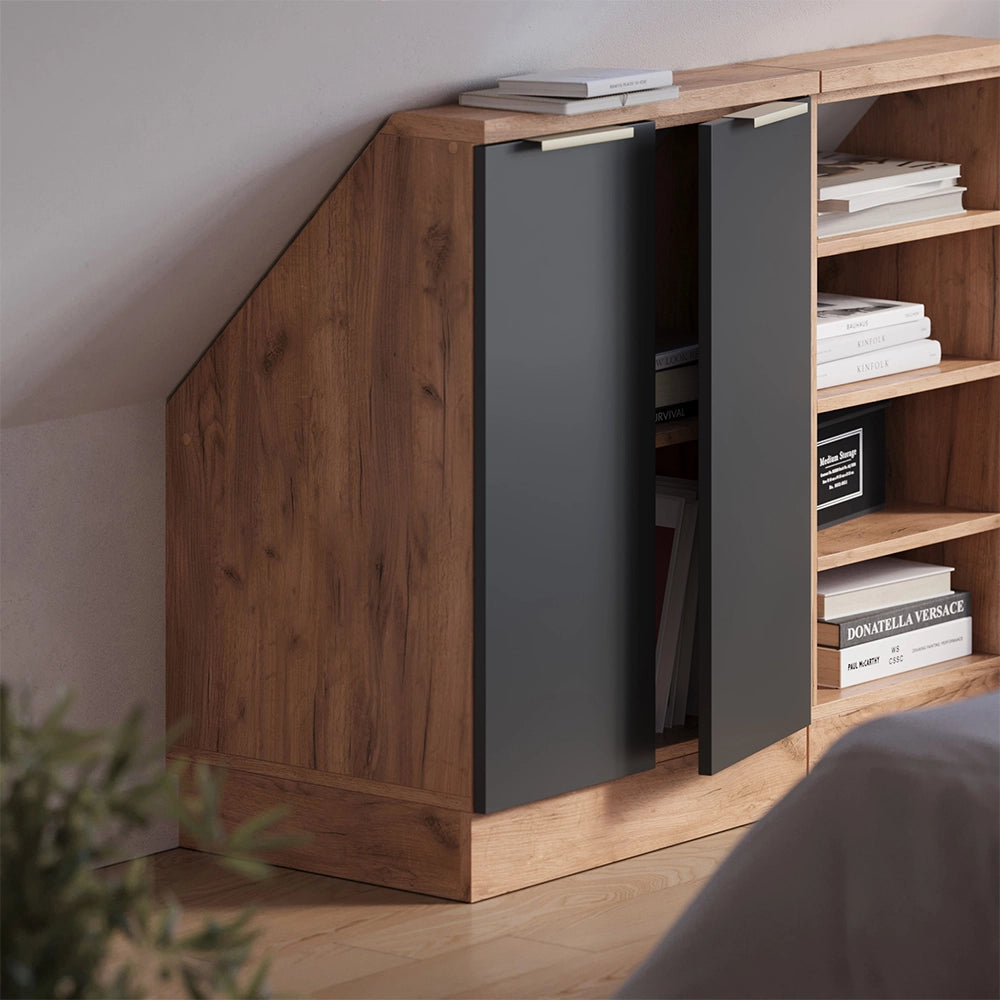 Mobile sottotetto Rion Antracite-oro/Rovere dorato 60 x 83.8 cm con 2 porte Vicco