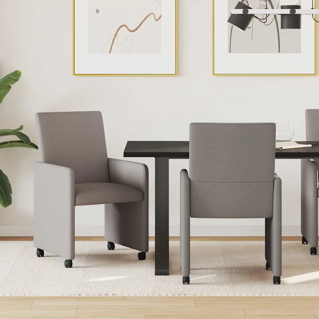Sedie da Pranzo con Ruote 2 pcs Talpa 57 x 66 x 94 cm Tessuto 42017813