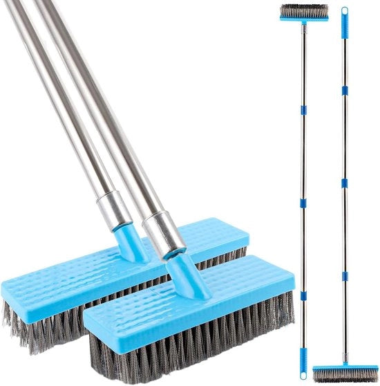 Due set di spazzole a filo in acciaio inossidabile 160 cm, 30 cm e 20 cm - rimozione efficace della muffa - spazzola a filo per terrazza, giardino e doccia